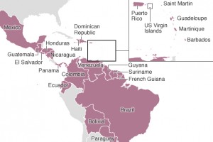 Countries with cases of Zika virus in the Americas - from the WHO